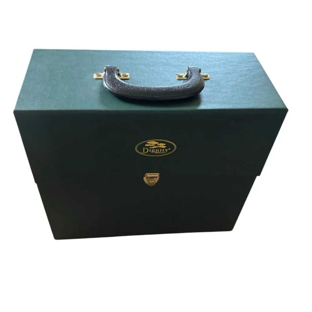 Dignity Memorial Forest Green Carrying Case Hard Storage Box Top Handle Latch⁠